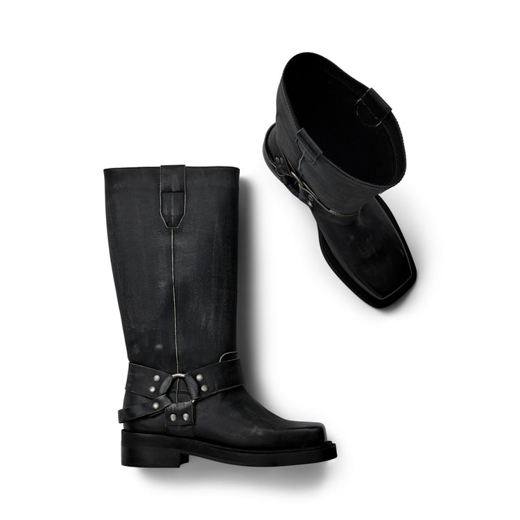 Pavement Angelina Vintage Long boots Black matte 069