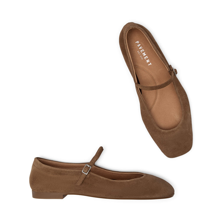 Pavement Elga Patent ballerinas Taupe suede 174