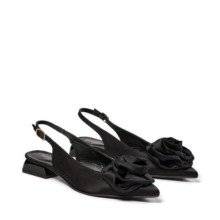 Pavement Kala Rose Slingback Black satin 705