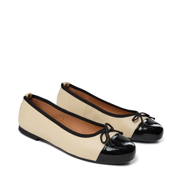 Pavement Lucy ballerinas Beige/Black Patent 719