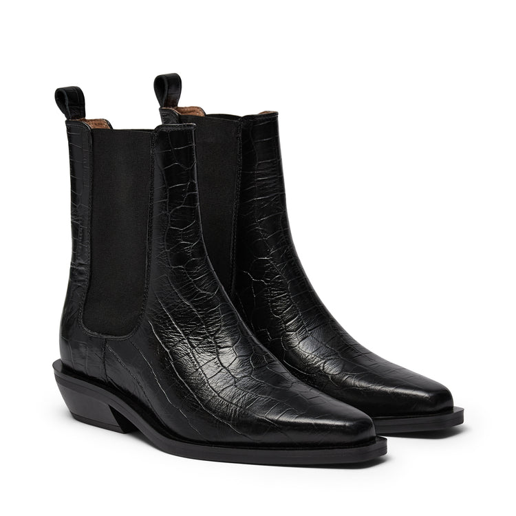 Pavement PAAlmira Croco Boots Black 020