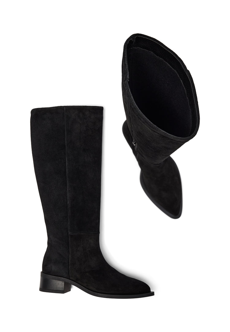 Pavement PAFinka Long boots Black suede 017