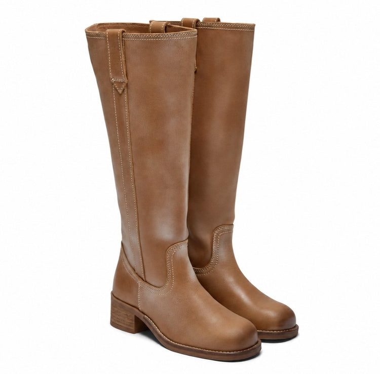 Pavement PAMaren Vintage Long boots Tan/White 788