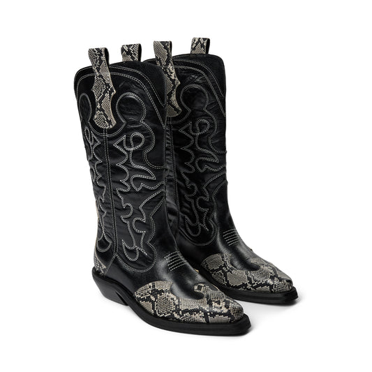 Pavement Julianne Snake Long boots Black/snake 716