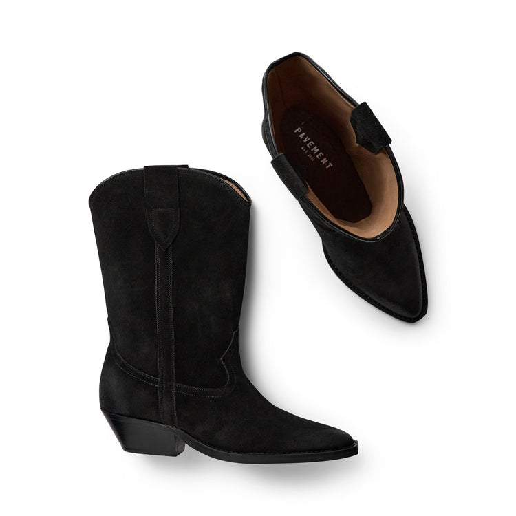 Pavement Nikki Suede Boots Black suede 017