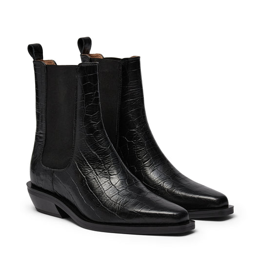 Pavement PAAlmira Croco Boots Black 020