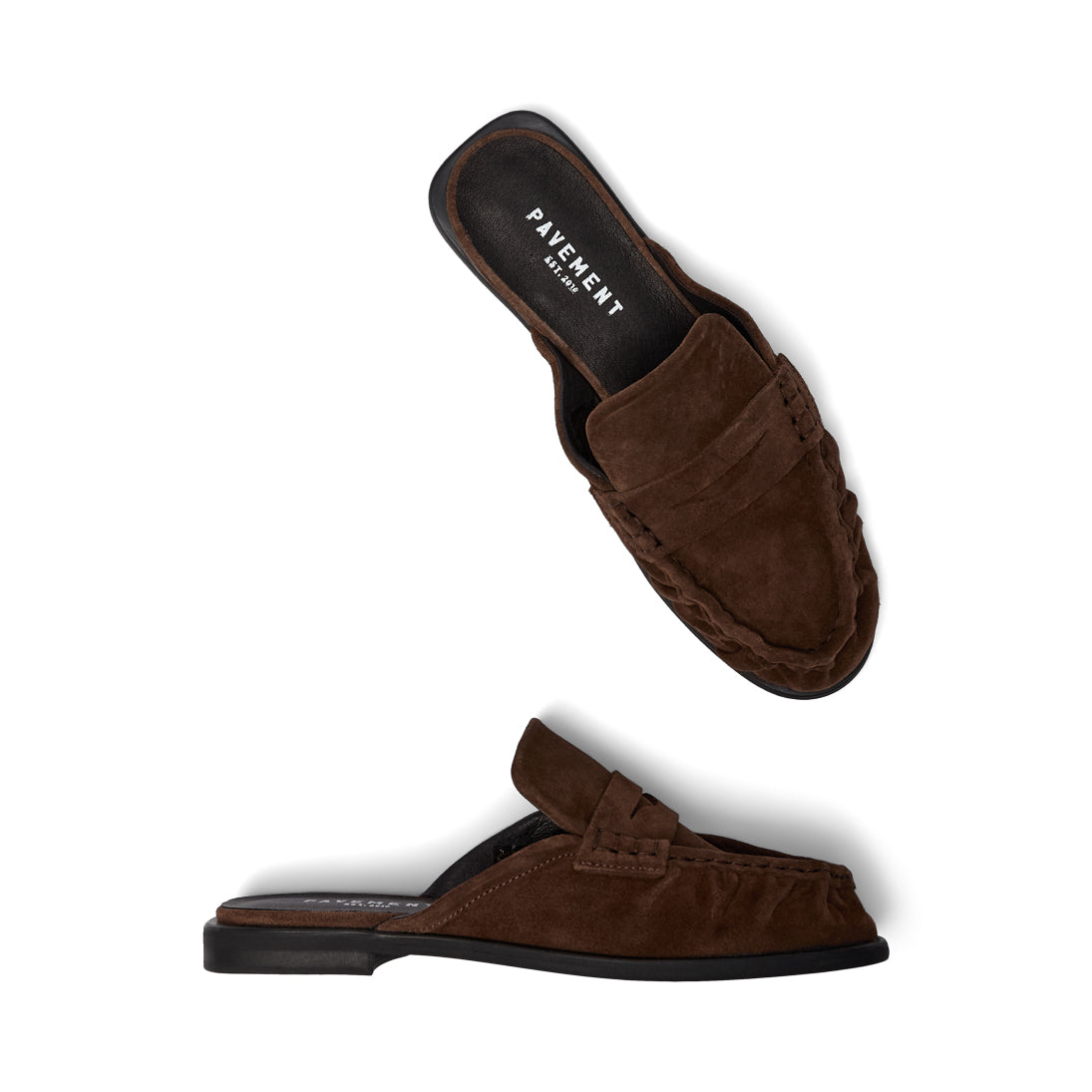 Pavement PAElmira Mule Loafers Brown suede 347