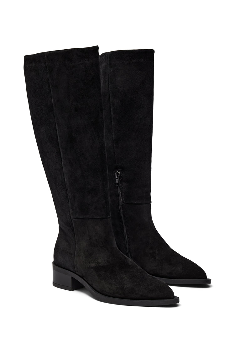 Pavement PAFinka Long boots Black suede 017