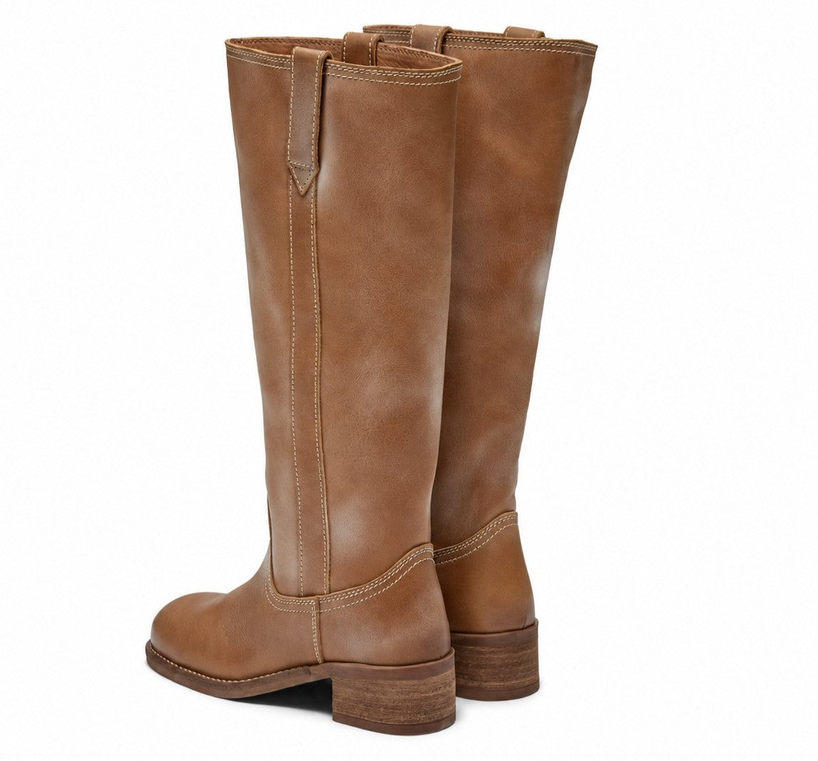 Pavement PAMaren Vintage Long boots Tan/White 788
