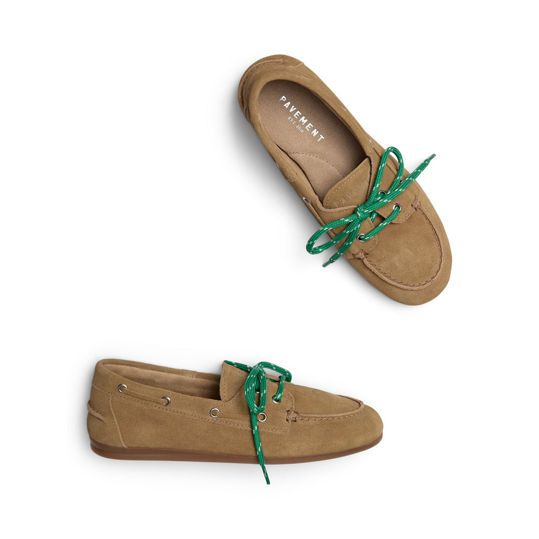 Pavement PAMarin Lace Loafers Taupe suede /green 699