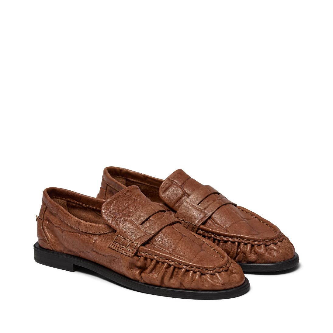 Pavement PA Elmira Croco Loafers Tan 052